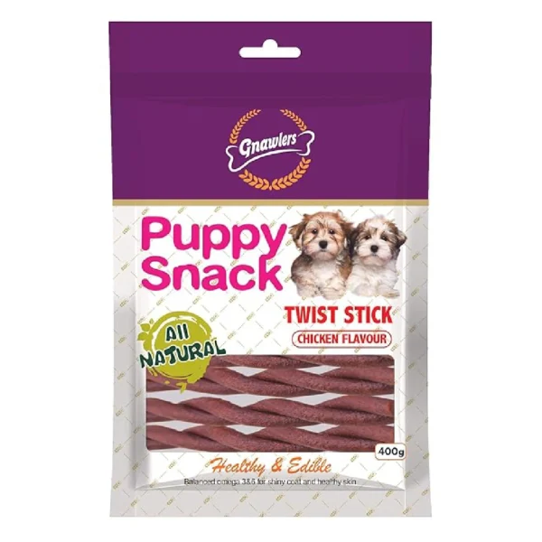 Gnawlers Puppy Snack Twist Stick