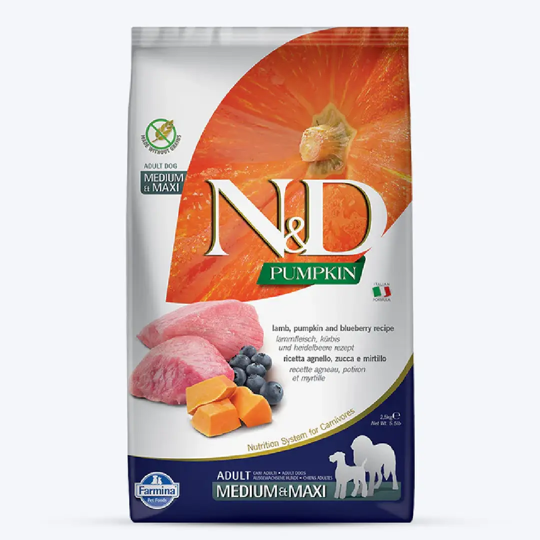 N&D Adult Pmkn Lamb & Blueberry Med & Maxi