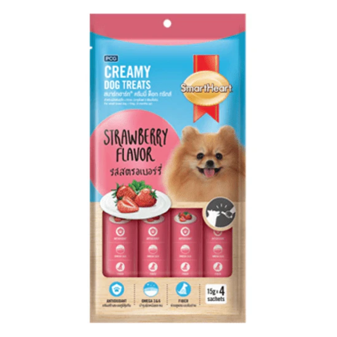 Smart Heart Creamy Dog Treat Strawberry 60 gm